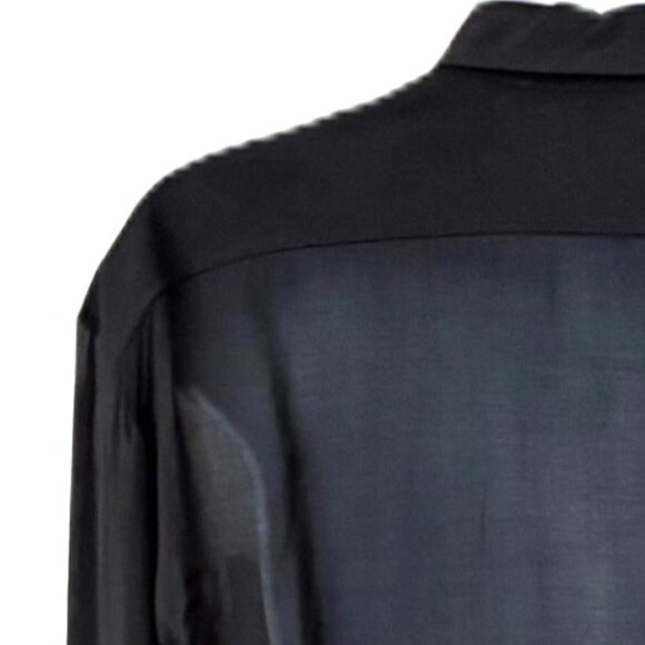 Maje Black Sheer Long- Sleeved Shirt - Picture 5 of 8